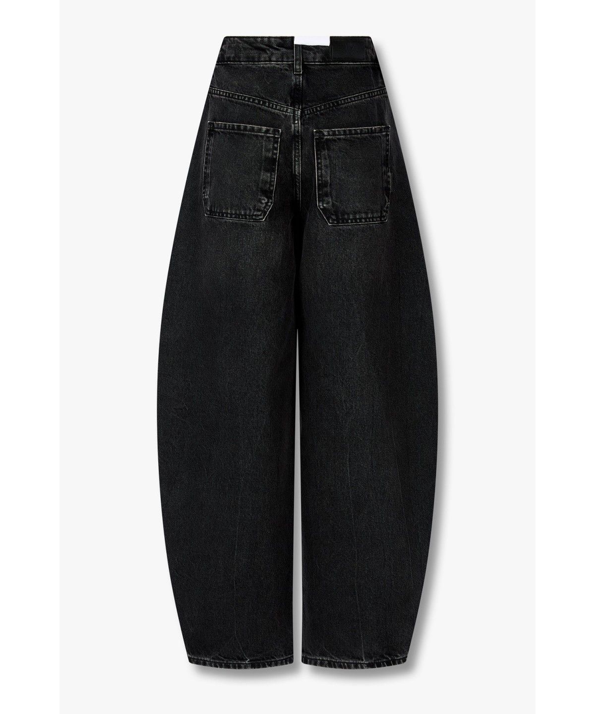 아르마니 익스체인지(ARMANI EXCHANGE) 여성 미드라이즈 배럴 핏 데님 팬츠 _워시드 블랙 A426340507