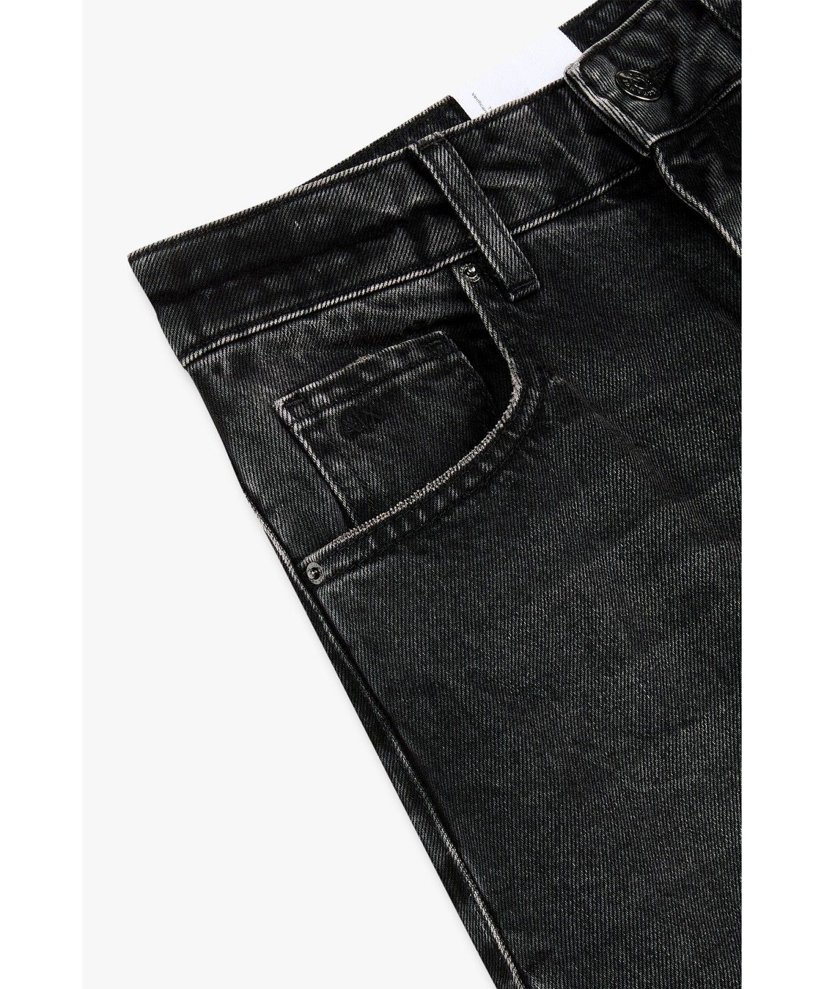 아르마니 익스체인지(ARMANI EXCHANGE) 여성 미드라이즈 배럴 핏 데님 팬츠 _워시드 블랙 A426340507
