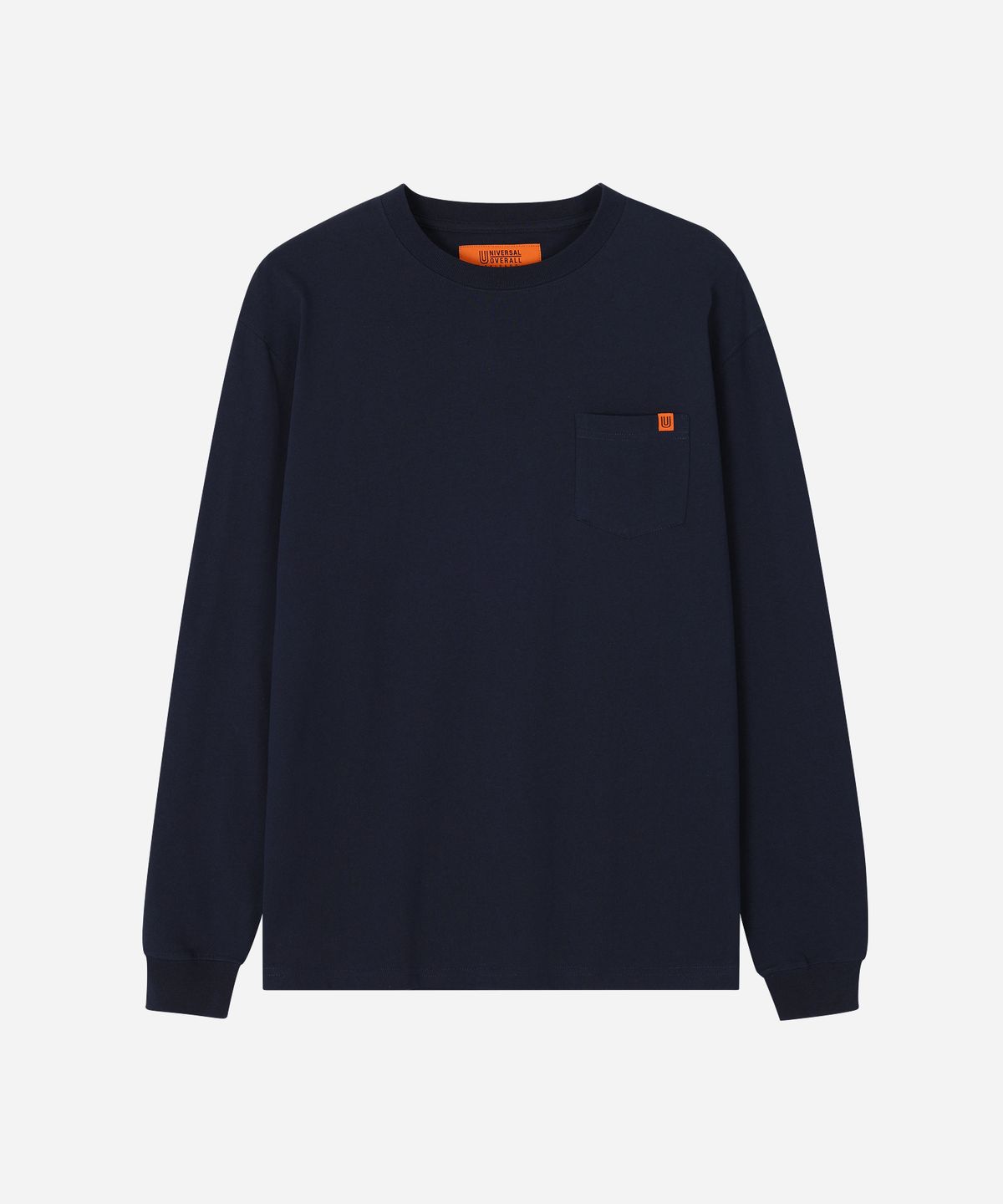 유니버셜 오버롤(UNIVERSAL OVERALL) WORKERS POCKET LONG SLEEVE T-SHIRT NAVY