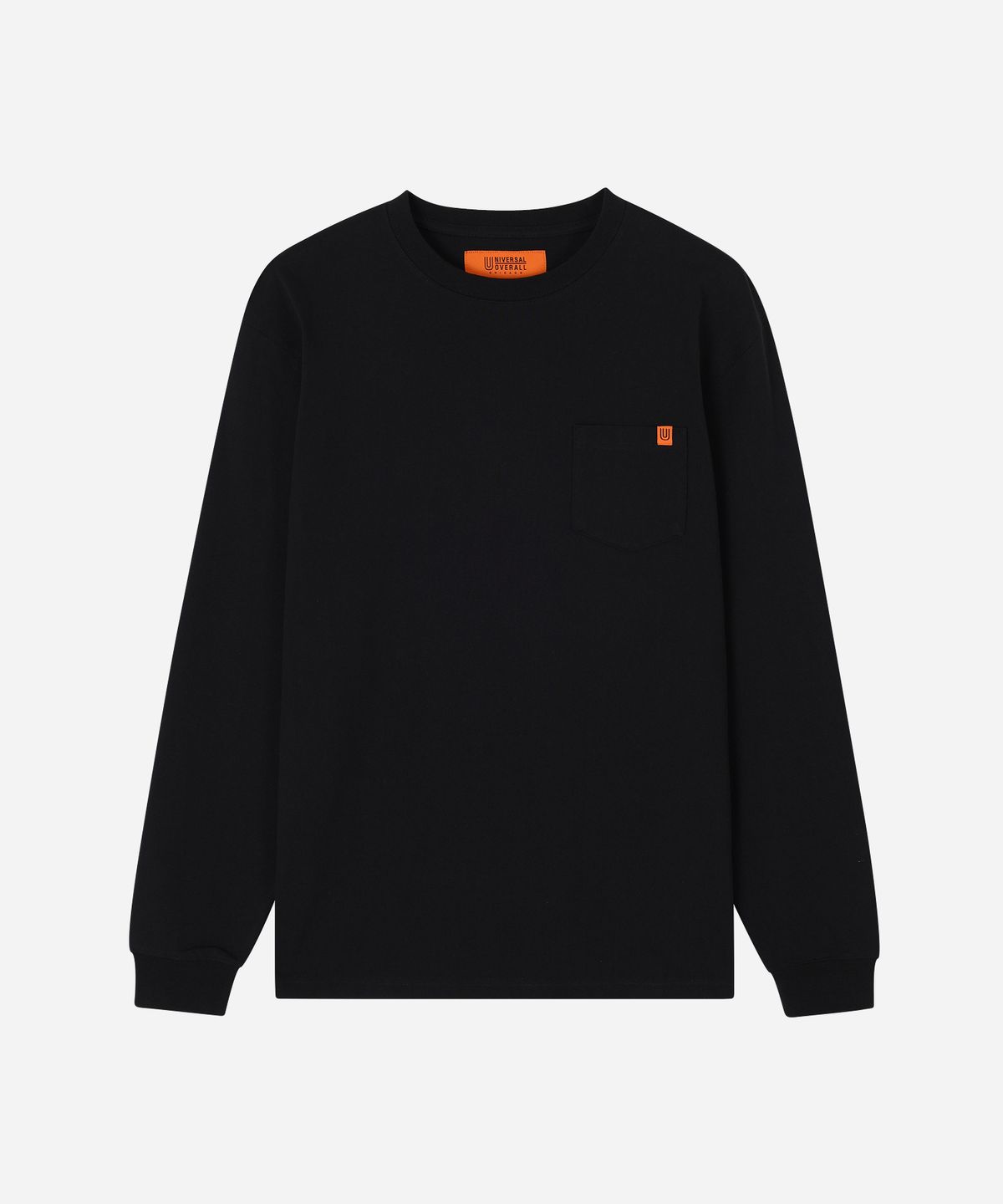 유니버셜 오버롤(UNIVERSAL OVERALL) WORKERS POCKET LONG SLEEVE T-SHIRT BLACK