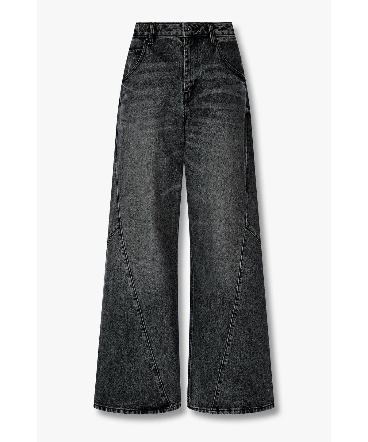 아르마니 익스체인지(ARMANI EXCHANGE) 여성 로고 패치 로우라이즈 트위스트 심 진_다크 그레이 A426340508