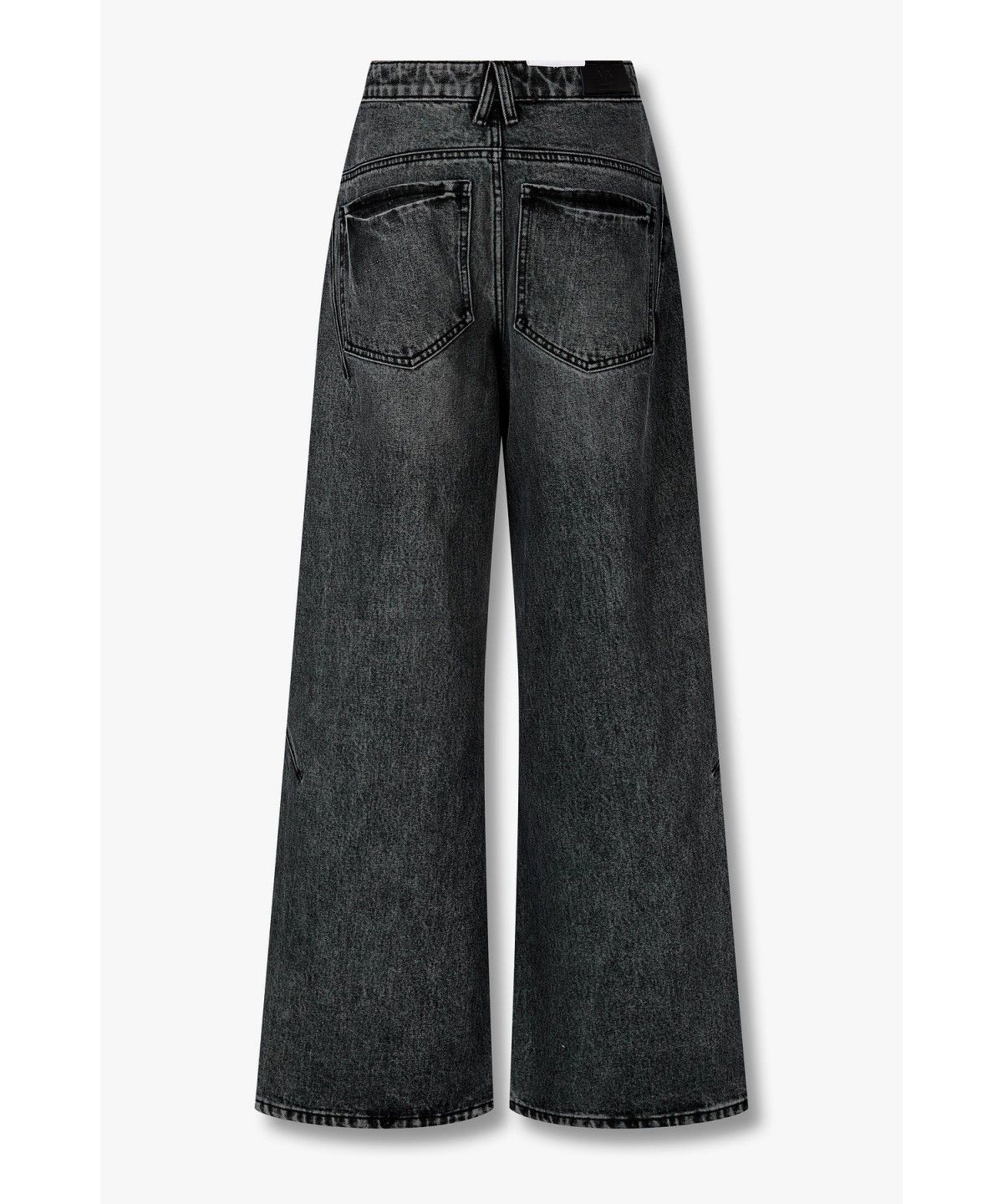 아르마니 익스체인지(ARMANI EXCHANGE) 여성 로고 패치 로우라이즈 트위스트 심 진_다크 그레이 A426340508