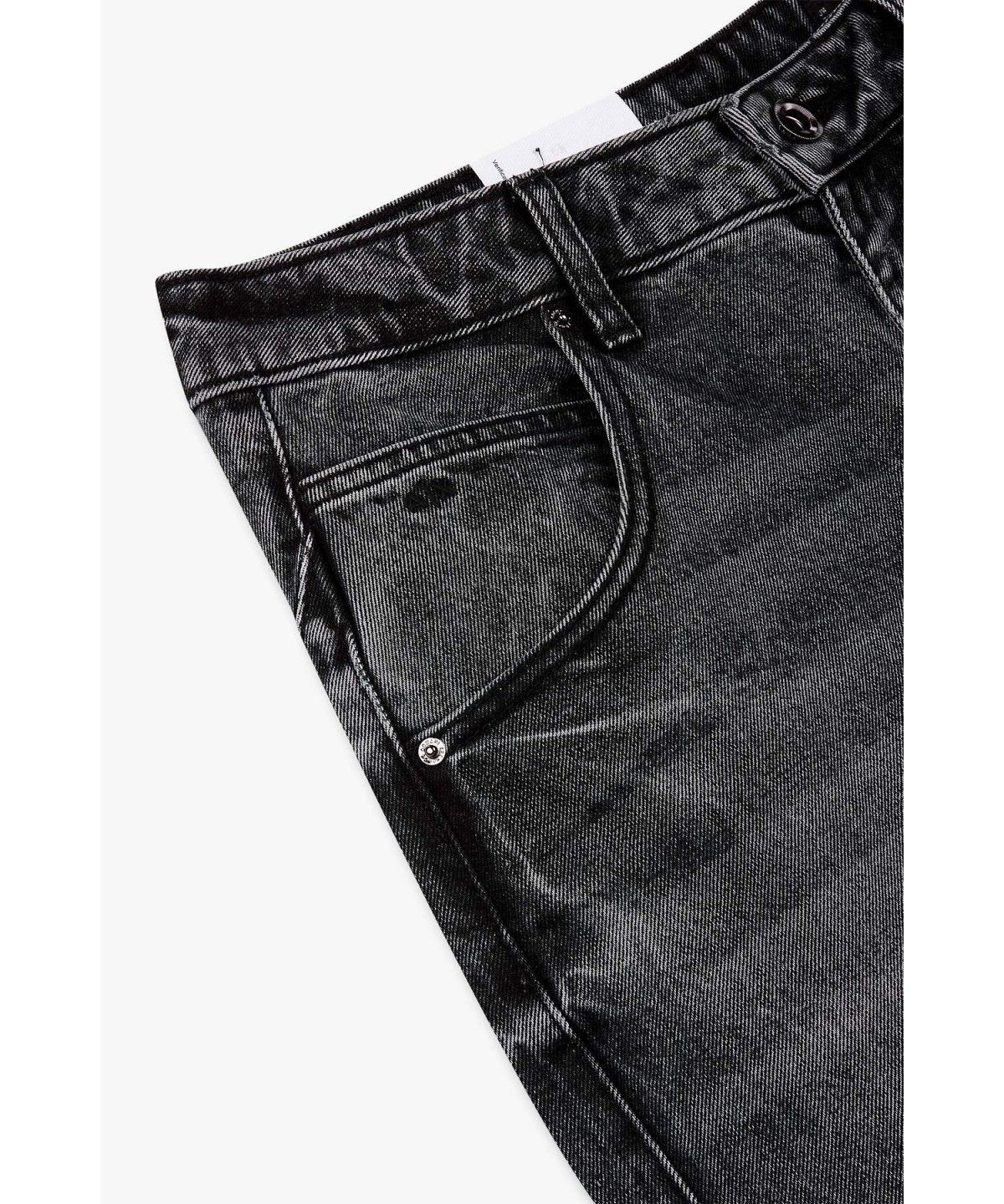 아르마니 익스체인지(ARMANI EXCHANGE) 여성 로고 패치 로우라이즈 트위스트 심 진_다크 그레이 A426340508