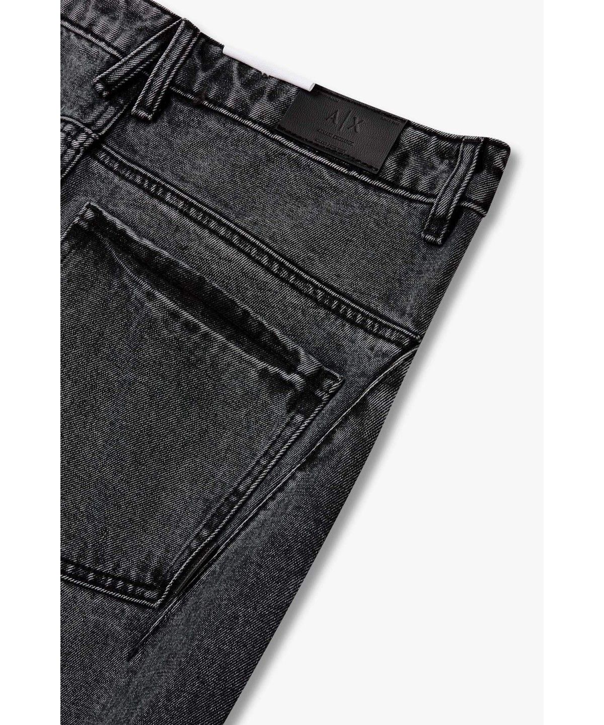 아르마니 익스체인지(ARMANI EXCHANGE) 여성 로고 패치 로우라이즈 트위스트 심 진_다크 그레이 A426340508