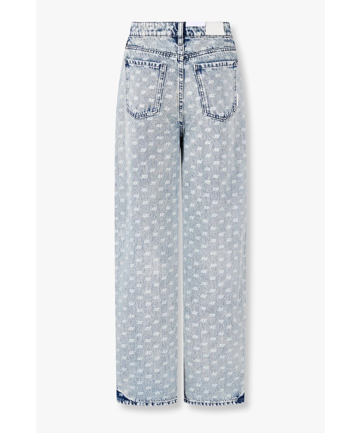아르마니 익스체인지(ARMANI EXCHANGE) 여성 로고 패턴 하이라이즈 릴렉스트 진_라이트 블루 A426340503