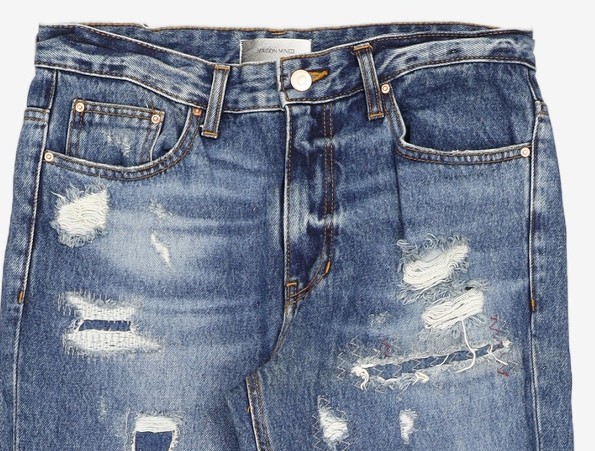 메종미네드(MAISON MINED) ISLE DESTROY DENIM PANTS M/BLUE 48
