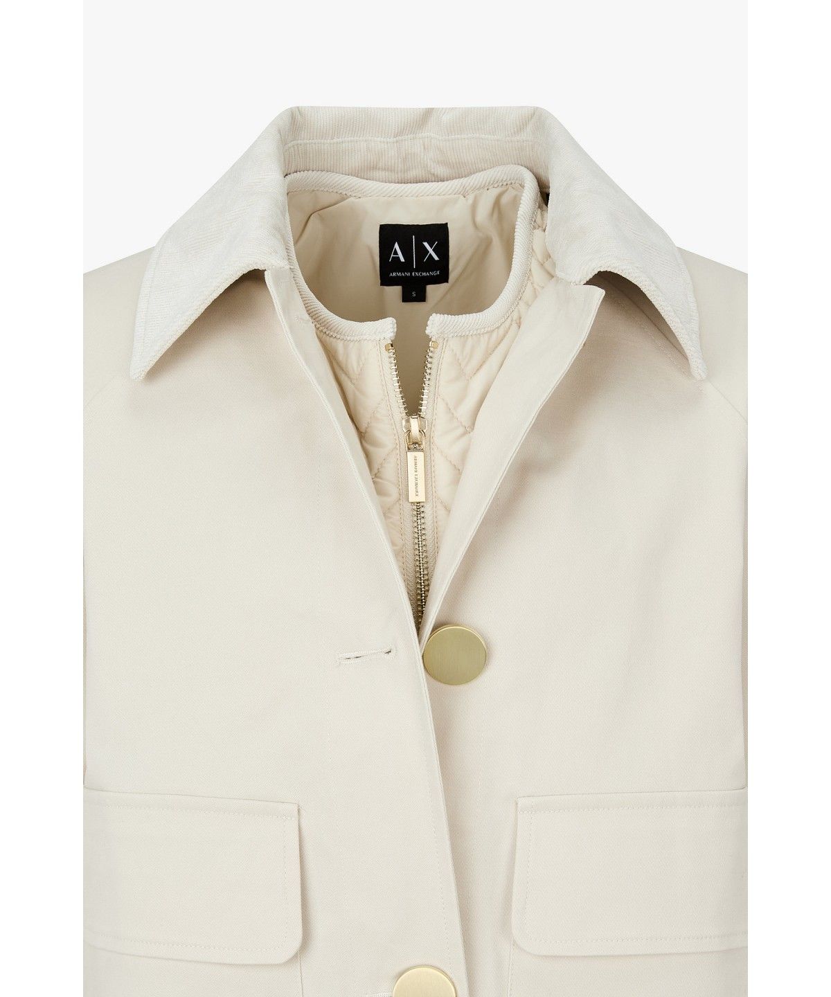아르마니 익스체인지(ARMANI EXCHANGE) 여성 코듀로이 카라 스트레치 자켓_라이트 베이지 A426310507