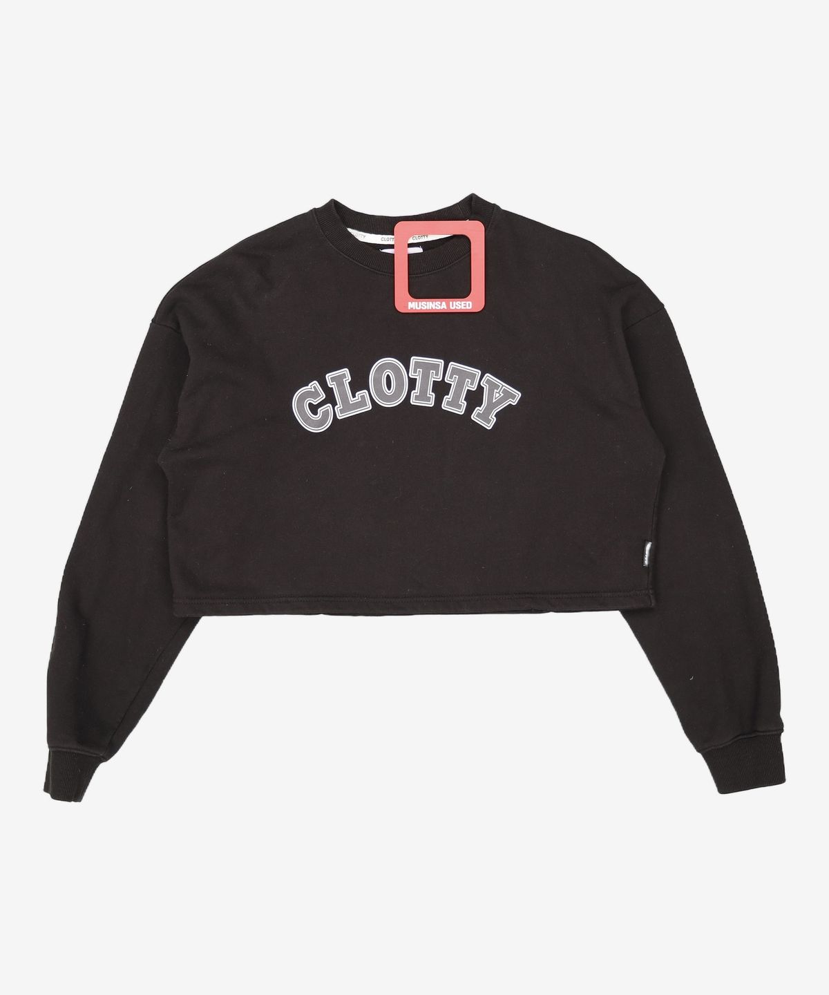 클로티(CLOTTY) ARCH LOGO CROP SWEAT-SHIRT BLACK(CY2BSFM445A) XL