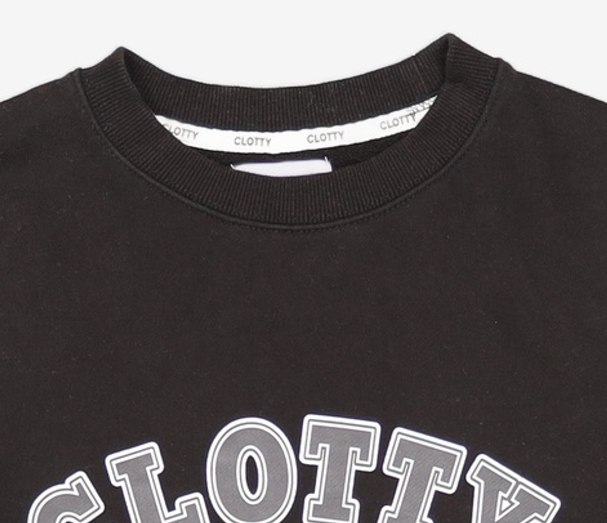 클로티(CLOTTY) ARCH LOGO CROP SWEAT-SHIRT BLACK(CY2BSFM445A) XL