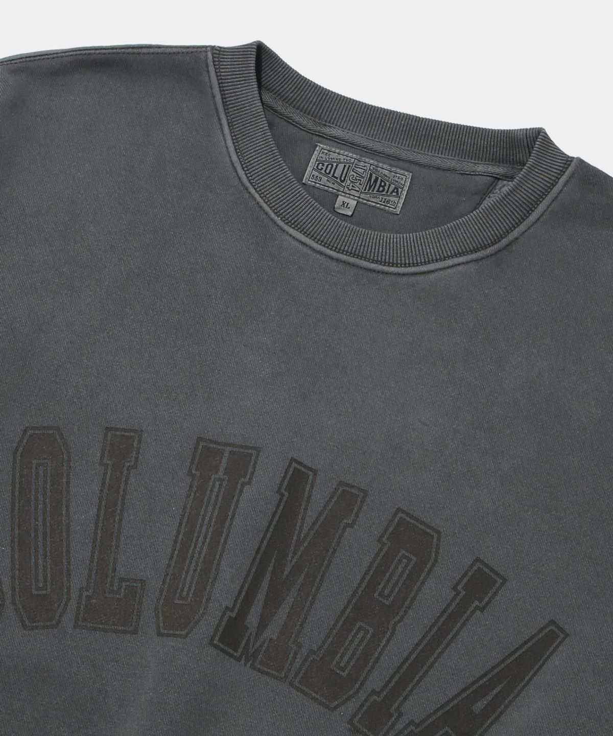 컬럼비아 유니버시티(COLUMBIA UNIVERSITY) CU ARCH LOGO DYED FLEECE SWEAT SHIRT_CHARCOAL