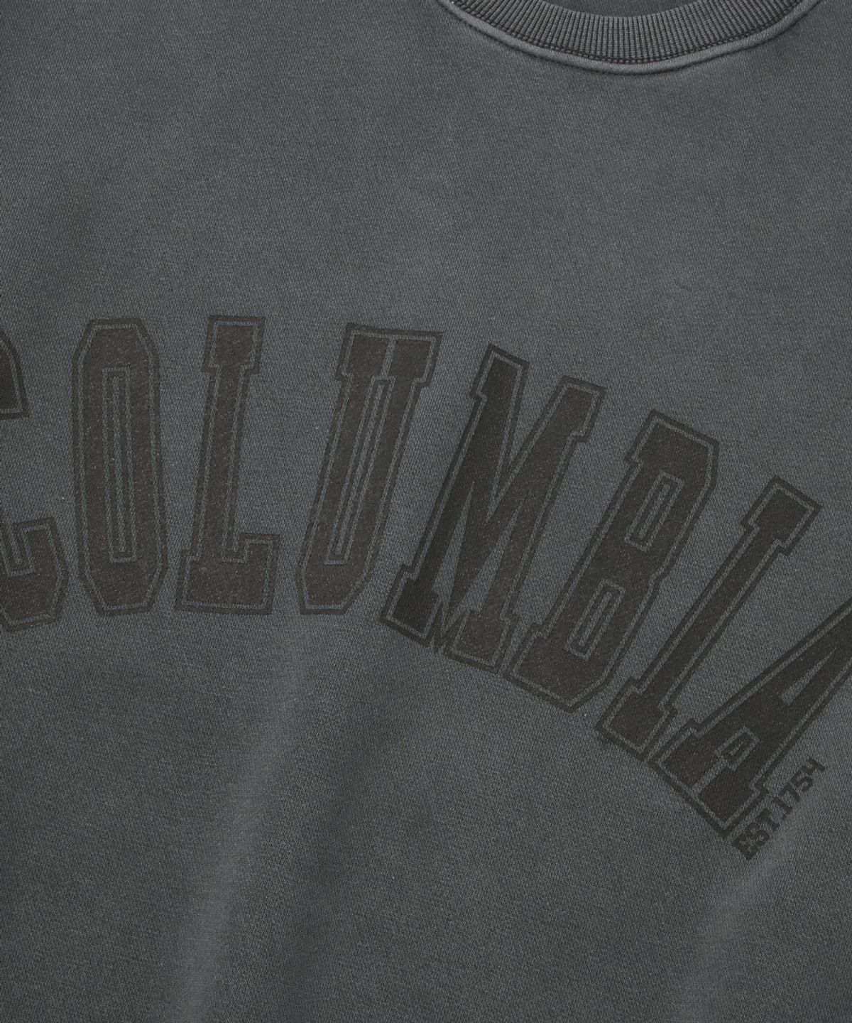 컬럼비아 유니버시티(COLUMBIA UNIVERSITY) CU ARCH LOGO DYED FLEECE SWEAT SHIRT_CHARCOAL