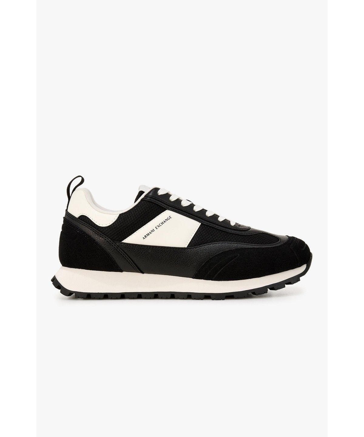 아르마니 익스체인지(ARMANI EXCHANGE) 남성 멀티 머티리얼 스니커즈_블랙 A416375006