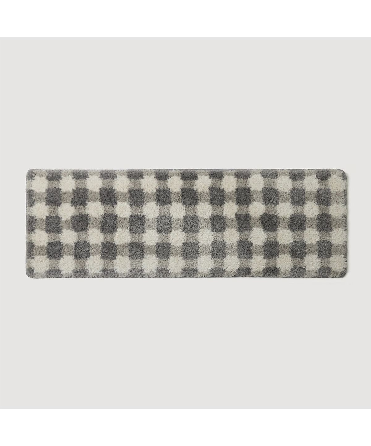 자주(JAJU) 체크블럭 소프트 터프팅 매트120x40cm 웜그레이