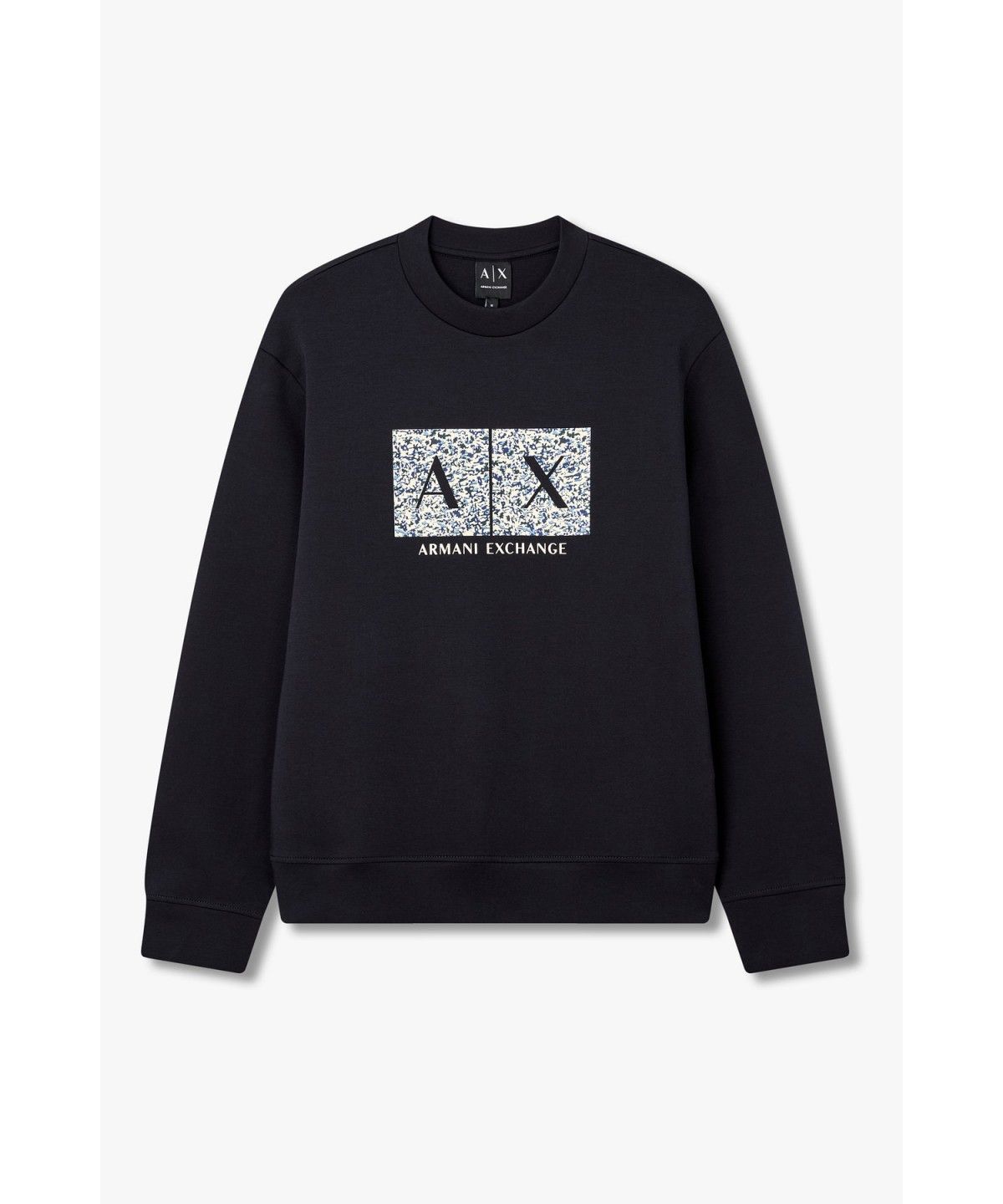 아르마니 익스체인지(ARMANI EXCHANGE) 남성 스퀘어 로고 스트레치 스웨트셔츠 _다크 네이비 A416331007