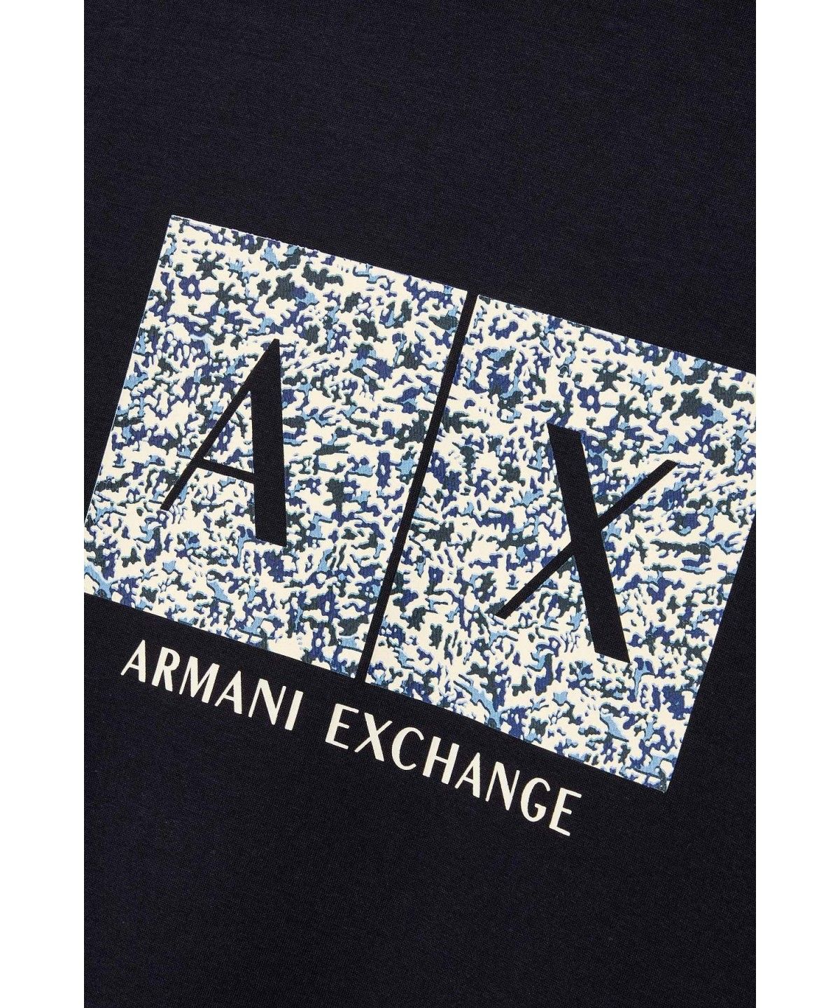 아르마니 익스체인지(ARMANI EXCHANGE) 남성 스퀘어 로고 스트레치 스웨트셔츠 _다크 네이비 A416331007