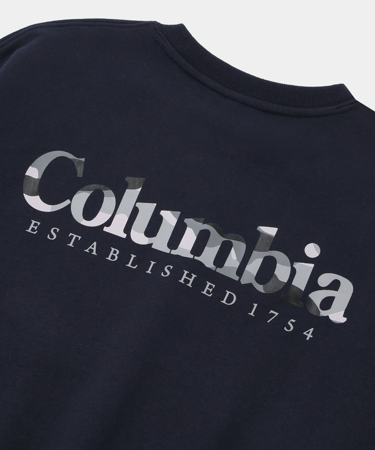 컬럼비아 유니버시티(COLUMBIA UNIVERSITY) CU CAMO LOGO FLEECE SWEAT SHIRT_NAVY