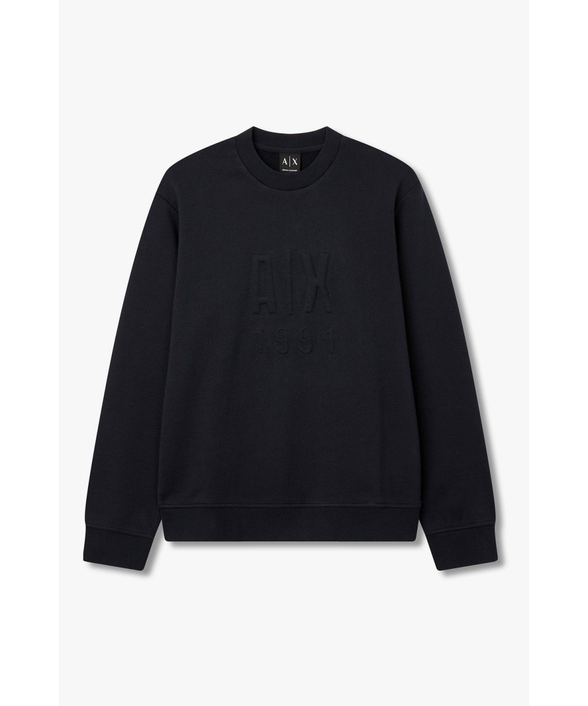 아르마니 익스체인지(ARMANI EXCHANGE) 남성 엠보싱 로고 크루넥 스웨트셔츠 _다크 네이비 A416331002