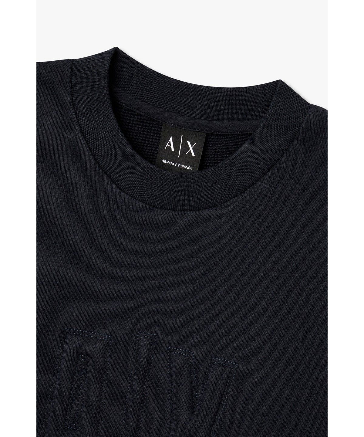 아르마니 익스체인지(ARMANI EXCHANGE) 남성 엠보싱 로고 크루넥 스웨트셔츠 _다크 네이비 A416331002
