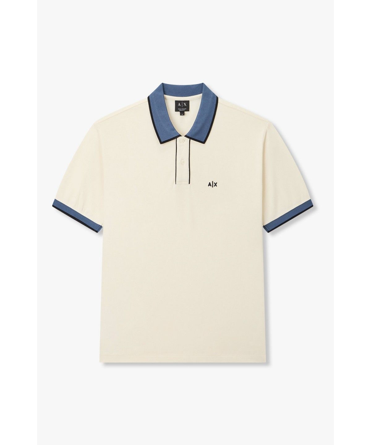 아르마니 익스체인지(ARMANI EXCHANGE) 남성 배색 트림 폴로 셔츠 _오프 화이트 A416331019