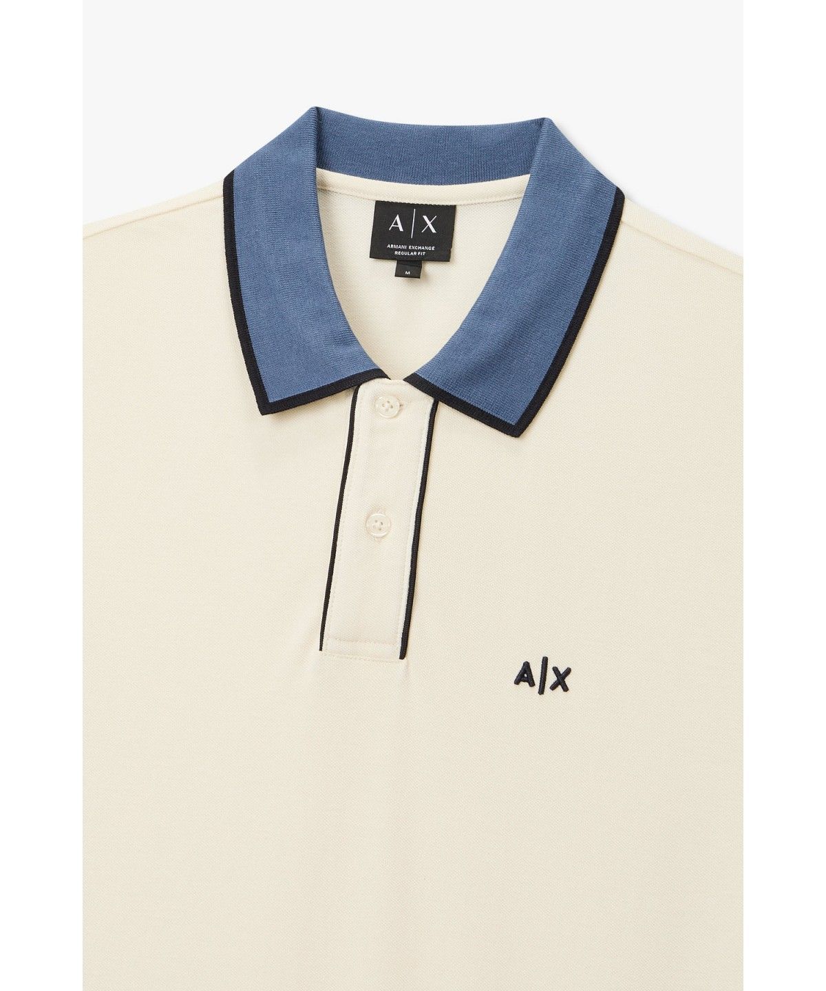 아르마니 익스체인지(ARMANI EXCHANGE) 남성 배색 트림 폴로 셔츠 _오프 화이트 A416331019