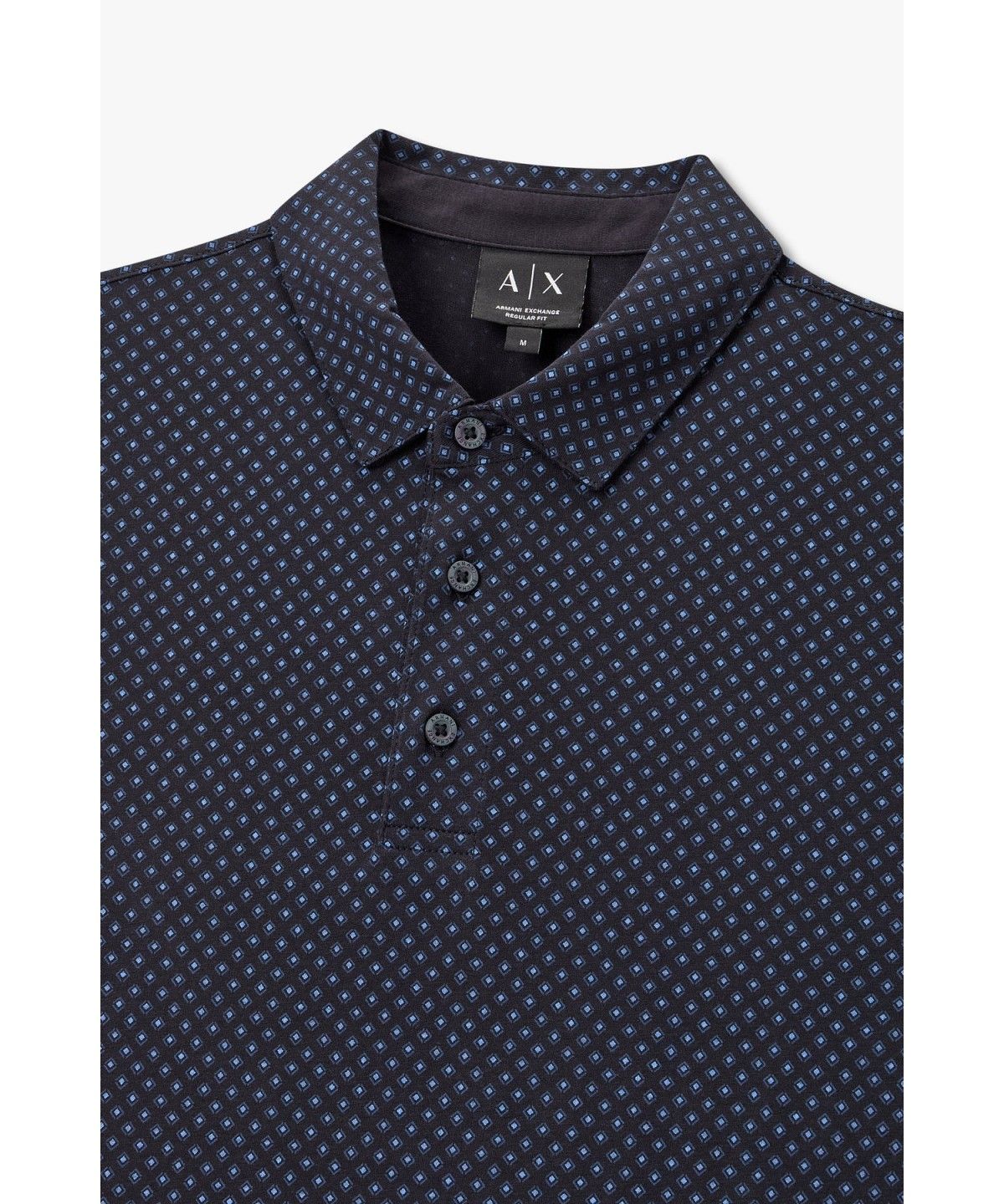아르마니 익스체인지(ARMANI EXCHANGE) 남성 다이아 패턴 폴로 셔츠_다크 네이비 A416331017