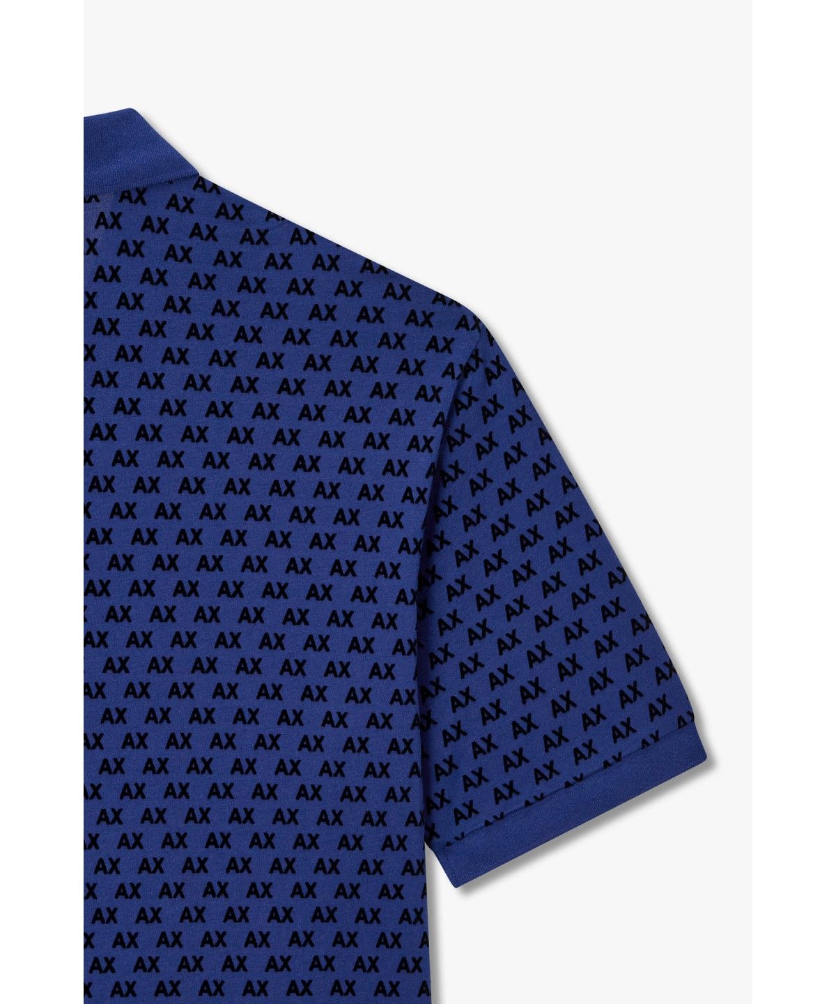 아르마니 익스체인지(ARMANI EXCHANGE) 남성 플록 로고 폴로 셔츠_블루 A416331016