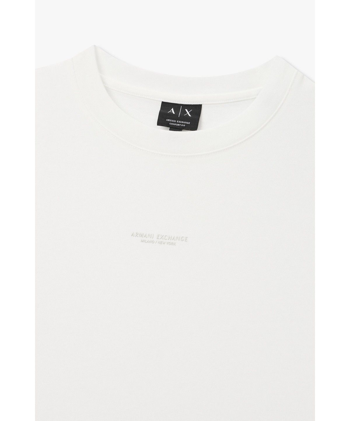 아르마니 익스체인지(ARMANI EXCHANGE) 남성 미니 로고 크루넥 티셔츠 _오프 화이트 A416330010