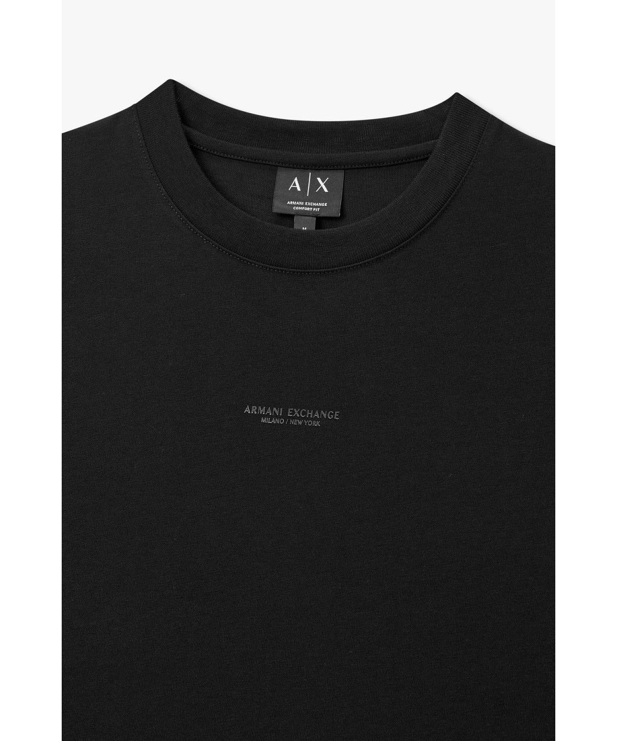 아르마니 익스체인지(ARMANI EXCHANGE) 남성 미니 로고 크루넥 티셔츠 _블랙 A416330009
