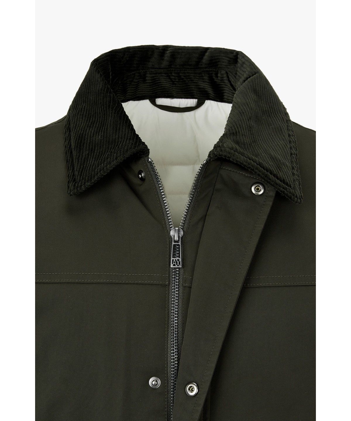 아르마니 익스체인지(ARMANI EXCHANGE) 남성 코듀로이 카라 패디드 자켓_다크 그린 A416310017