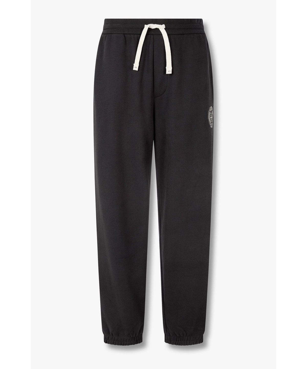 아르마니 익스체인지(ARMANI EXCHANGE) 남성 로고 와펜 스트링 조거 팬츠_차콜 그레이 A416342003