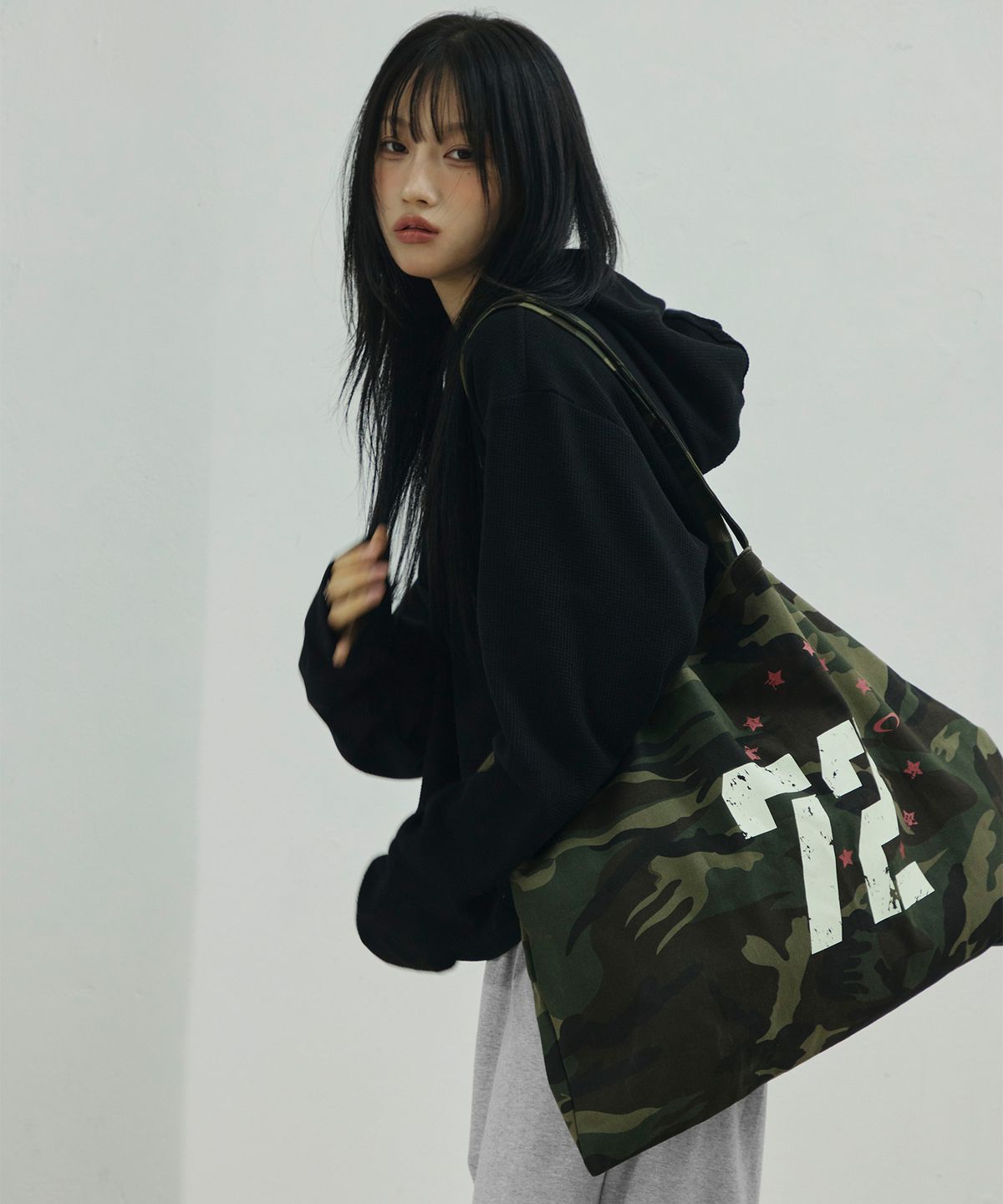 스켈리웩(SCALLYWAG) 카모 빅 토트백[그린]