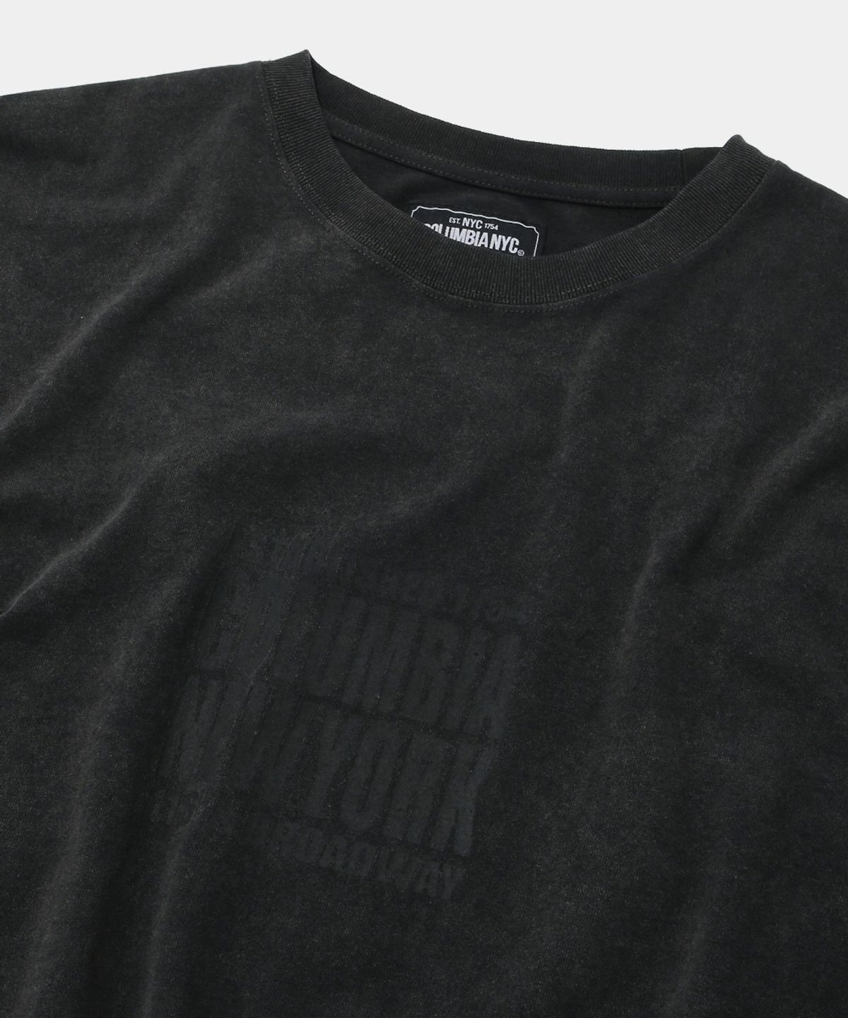 컬럼비아 유니버시티(COLUMBIA UNIVERSITY) CU SQUARE LOGO DYED L/S T-SHIRT_CHARCOAL