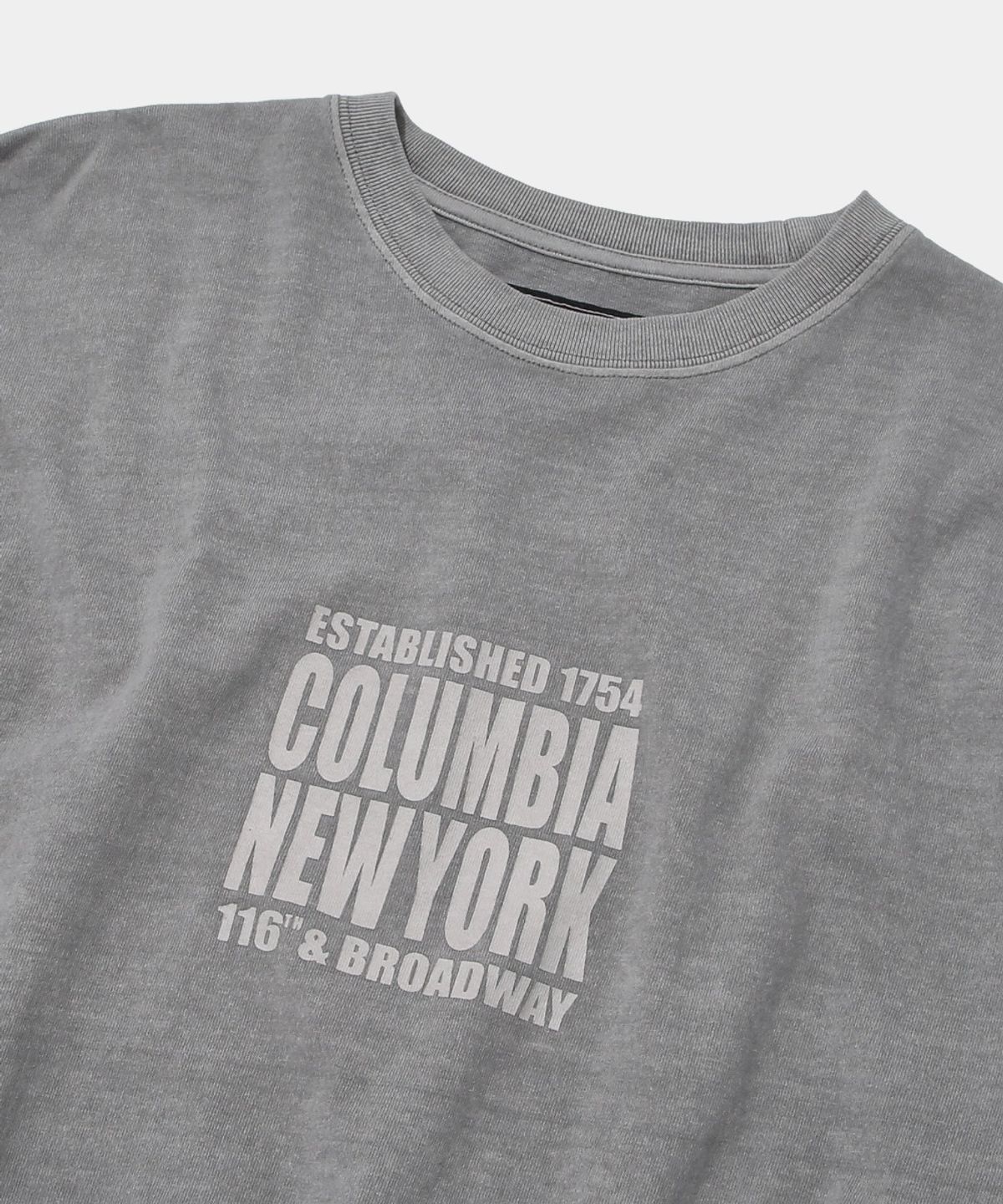 컬럼비아 유니버시티(COLUMBIA UNIVERSITY) CU SQUARE LOGO DYED L/S T-SHIRT_GRAY