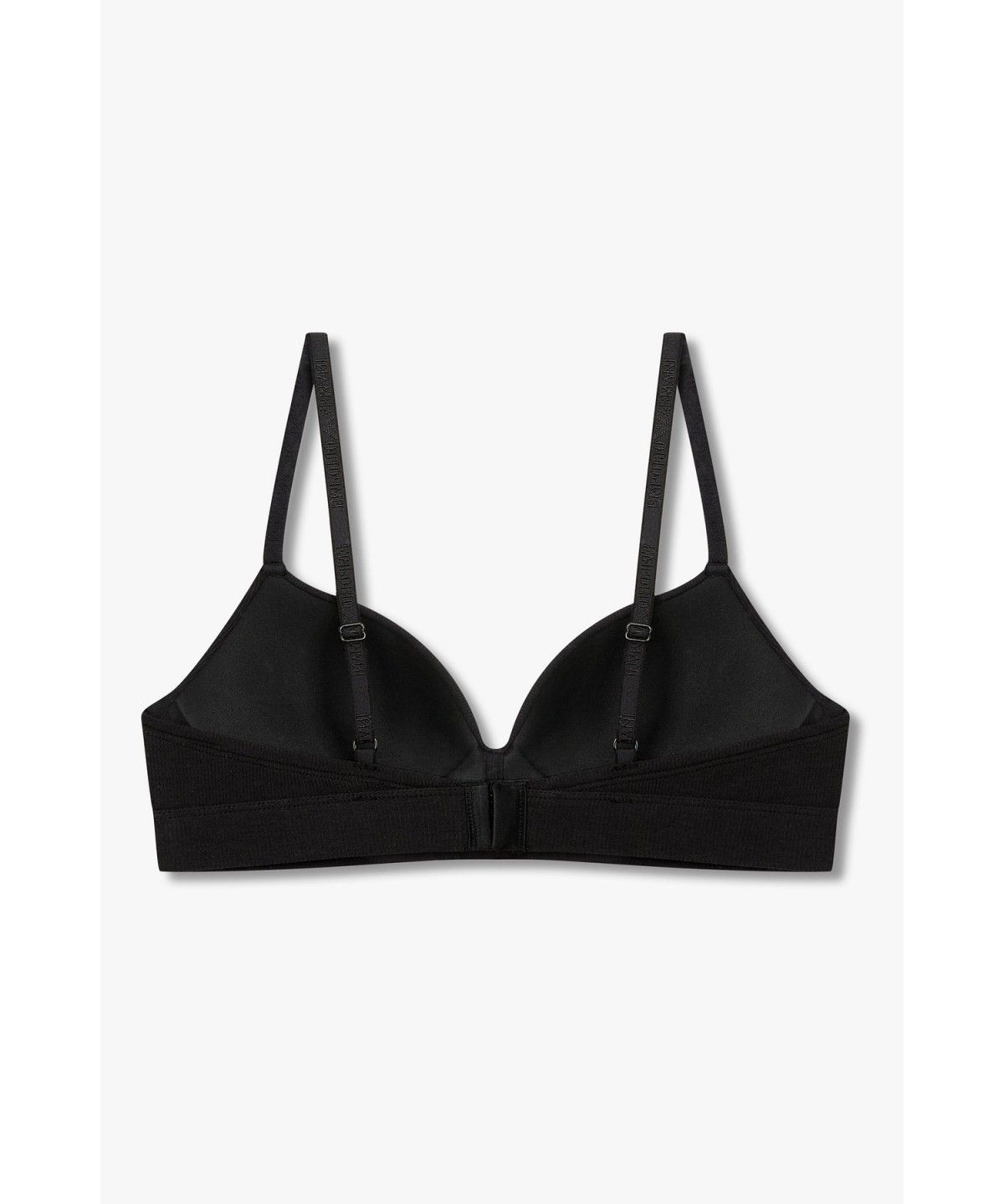 엠포리오 아르마니 언더웨어(EMPORIO ARMANI UNDERWEAR) 여성 리브드 로고 패치 브라렛 브라 _블랙_0826381502