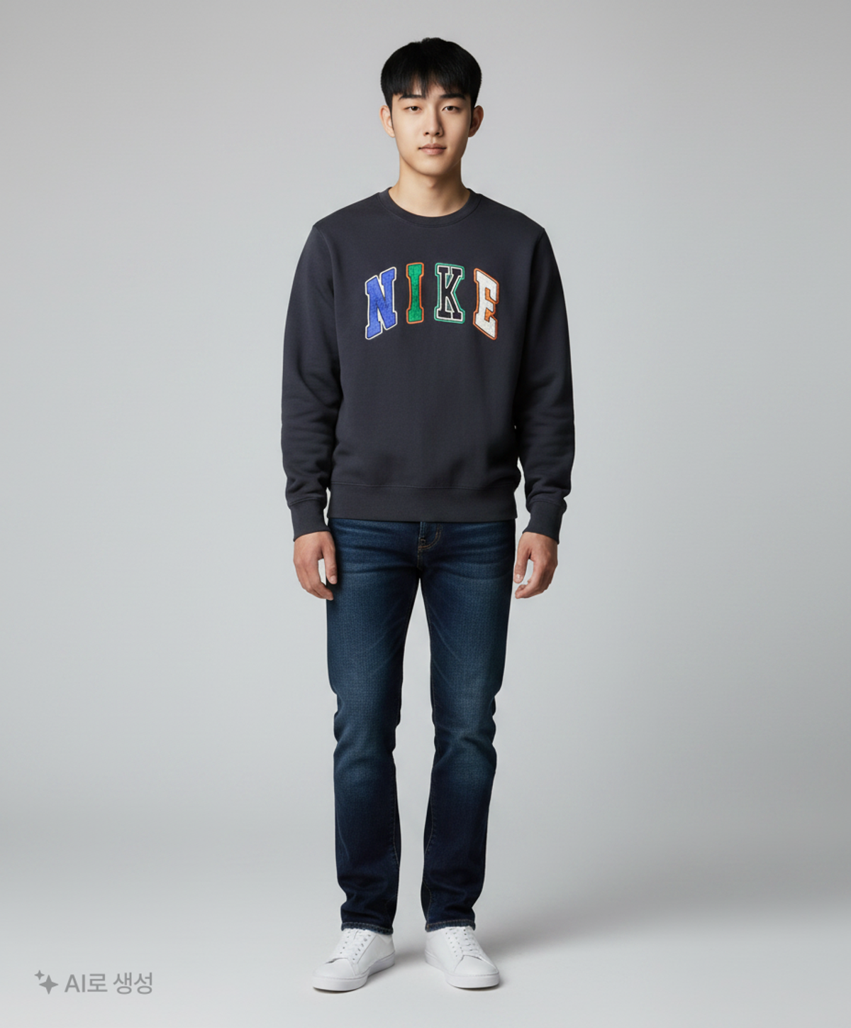 나이키(NIKE) 클럽 크루 맨투맨 M - 블랙:화이트 / FZ0880-010 L
