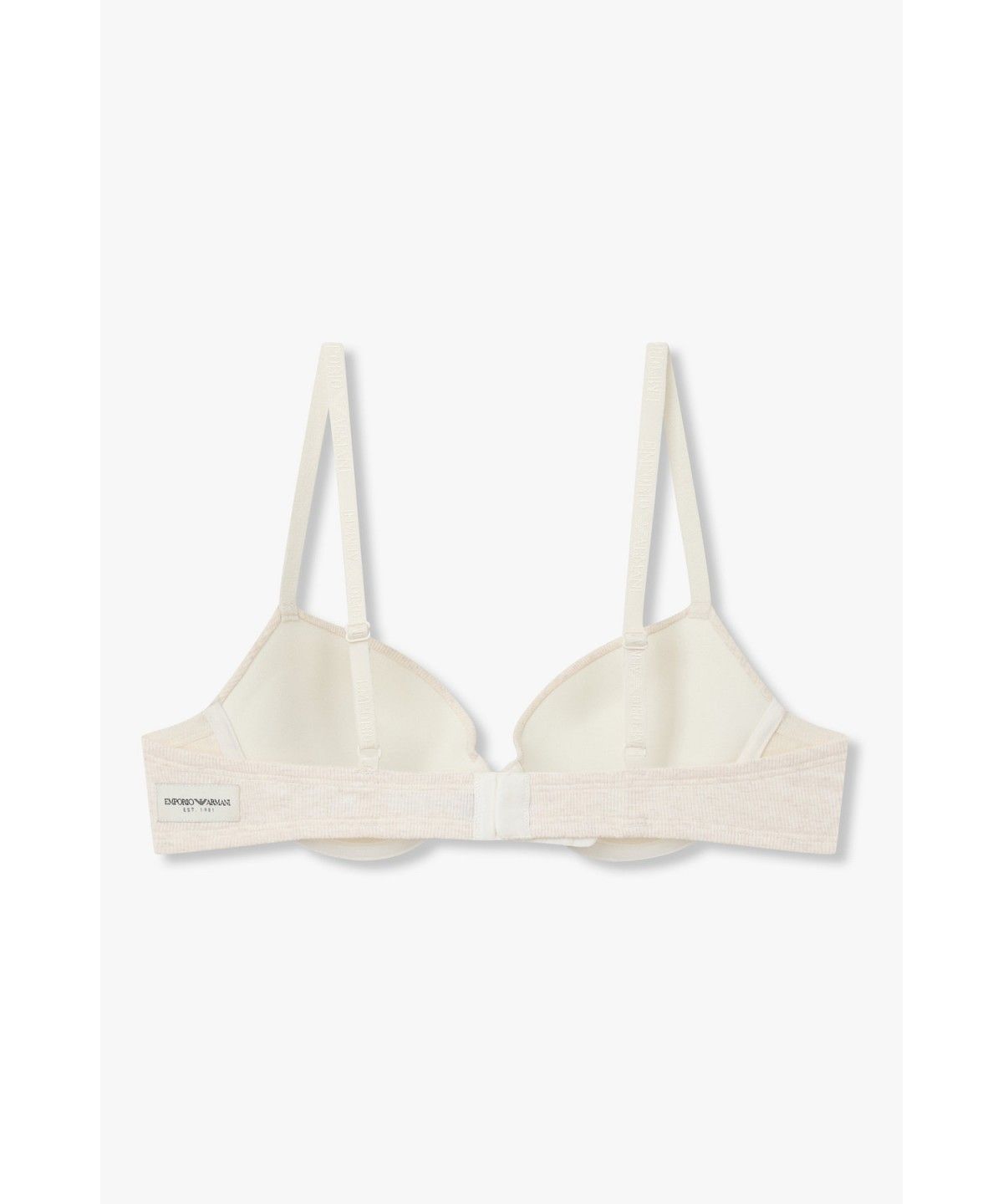엠포리오 아르마니 언더웨어(EMPORIO ARMANI UNDERWEAR) 여성 리브드 로고 패치 푸쉬업 브라 _오트밀_0826385501