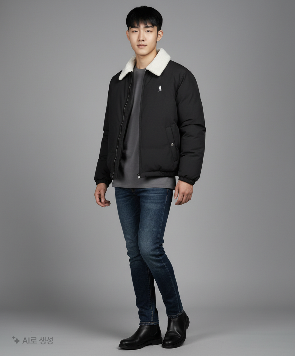 예일(YALE) 탈부착 보아 쇼트 푸퍼 자켓_블랙 L