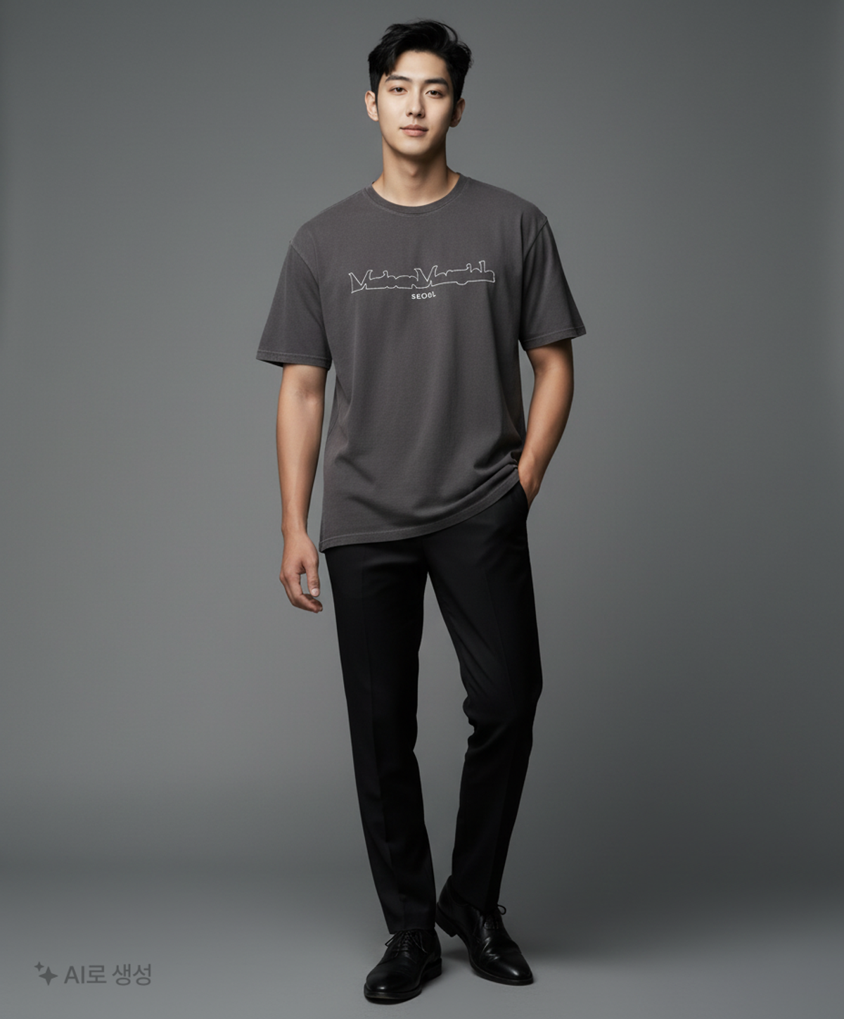 엠엠엘지(MMLG) [Mmlg] MAISON EMBROIDERY HF-T (CHARCOAL BLACK) L