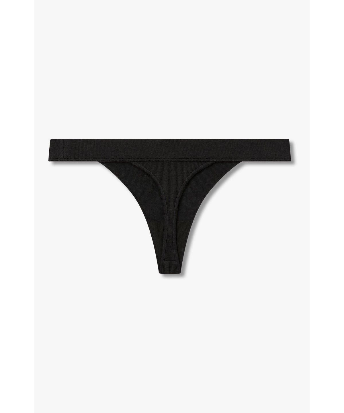 엠포리오 아르마니 언더웨어(EMPORIO ARMANI UNDERWEAR) 여성 리브드 로고 패치 티팬티 _블랙_0826310502