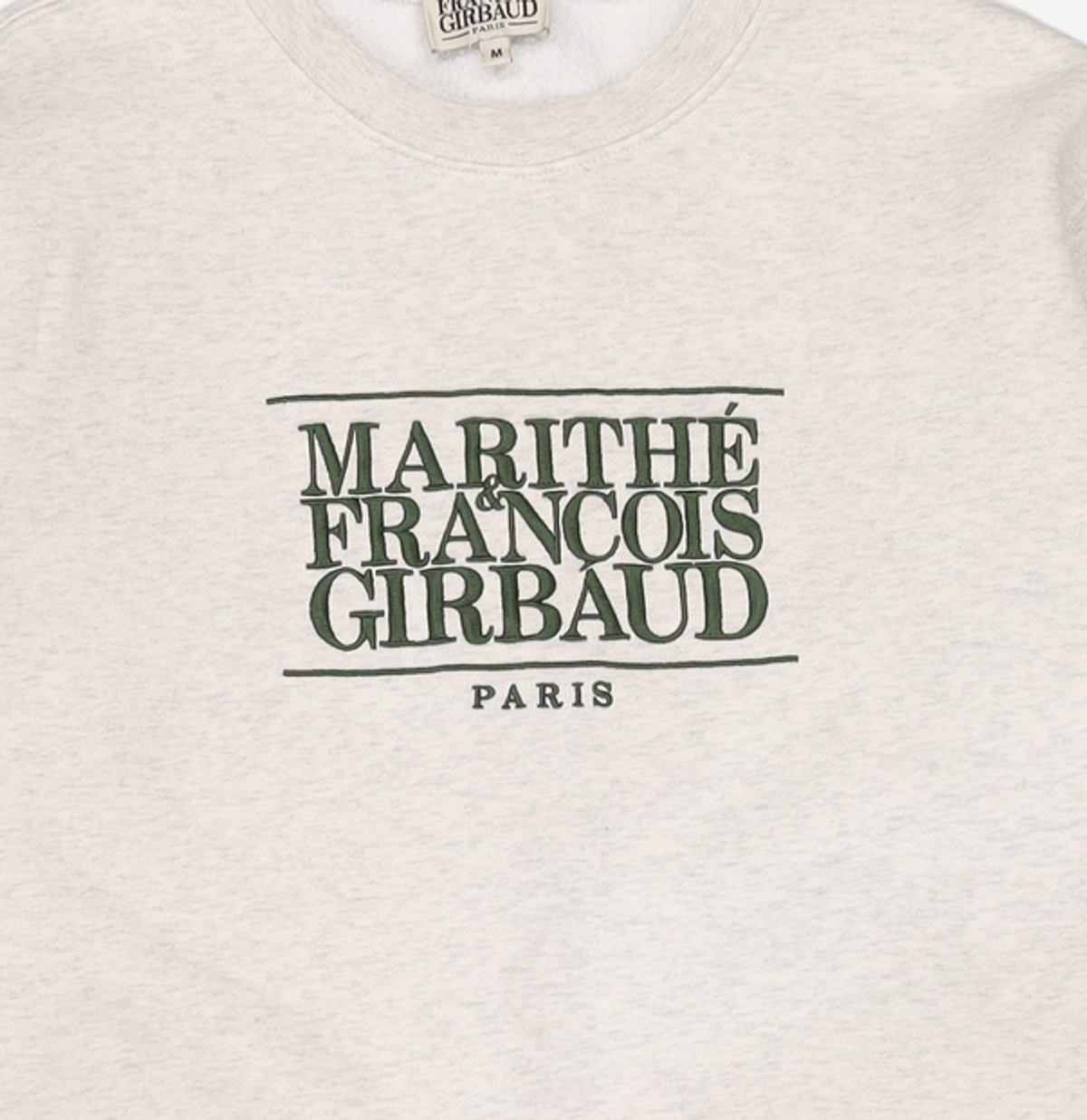 마리떼 프랑소와 저버(MARITHÉ + FRANҪOIS GIRBAUD) CLASSIC LOGO EMBROIDERY SWEATSHIRT BRUSHED oatmeal M