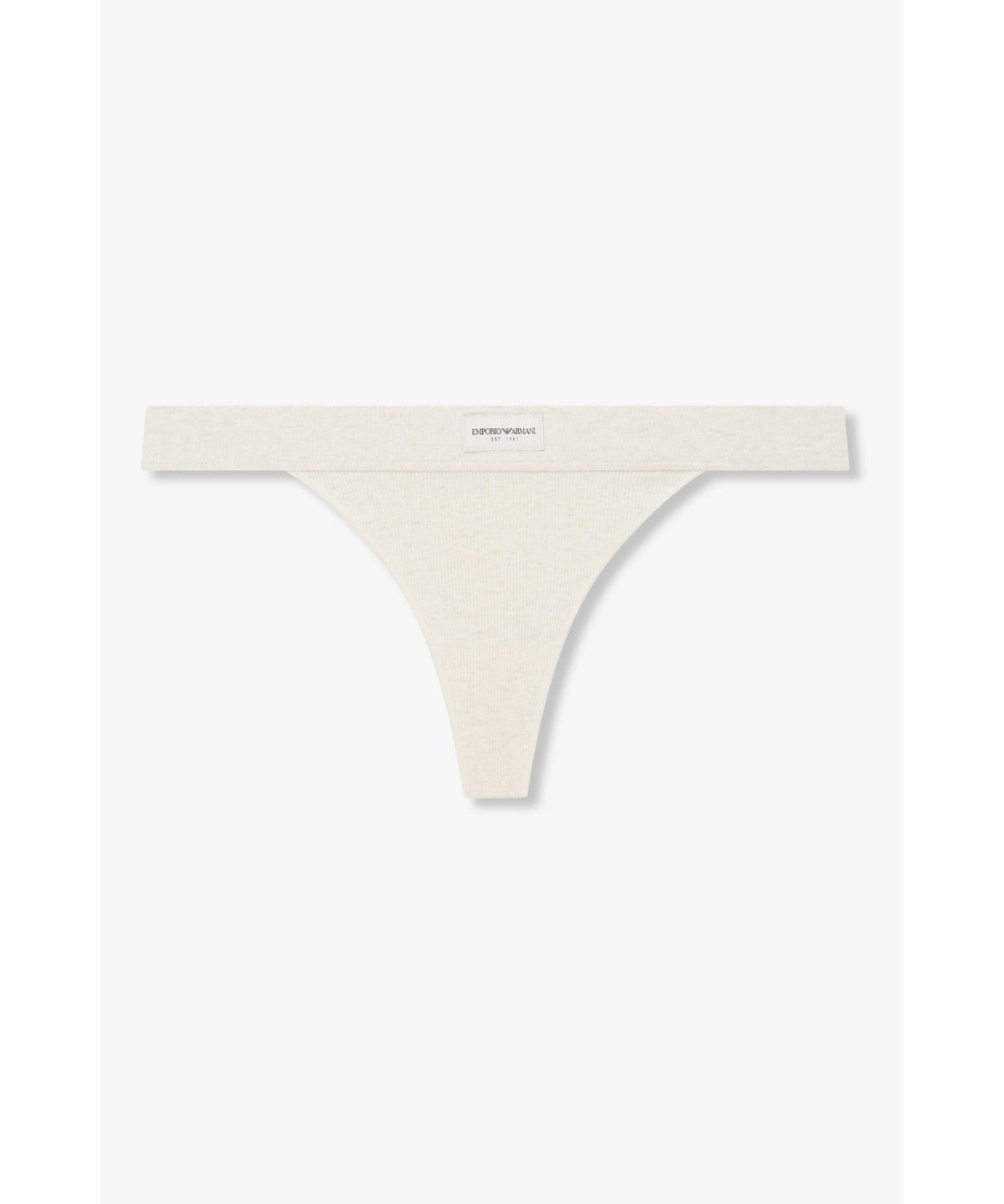 엠포리오 아르마니 언더웨어(EMPORIO ARMANI UNDERWEAR) 여성 리브드 로고 패치 티팬티 _오트밀_0826310501