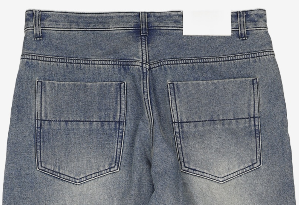 데케트(DECET) Mid Rise Wide Jeans DCPT027CrinkleBlue 34