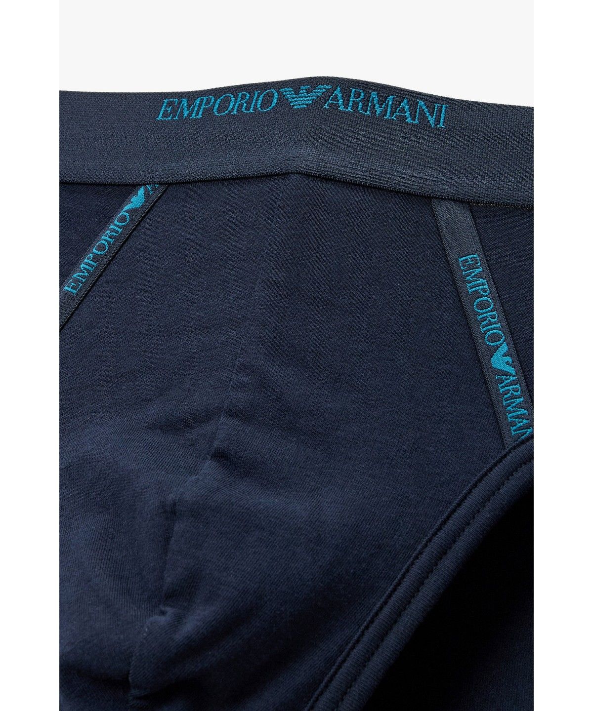 엠포리오 아르마니 언더웨어(EMPORIO ARMANI UNDERWEAR) 남성 로고 프린트 더블 테이프 브리프 _네이비_0816311011