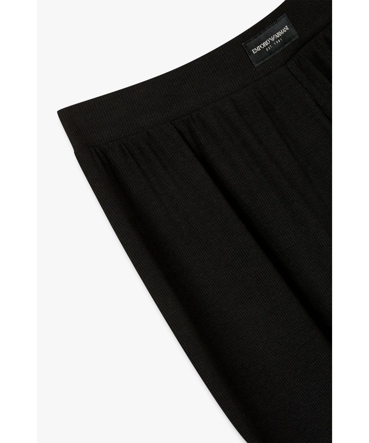 엠포리오 아르마니 언더웨어(EMPORIO ARMANI UNDERWEAR) 여성 리브드 로고 패치 라운지 팬츠 _블랙_0826332502
