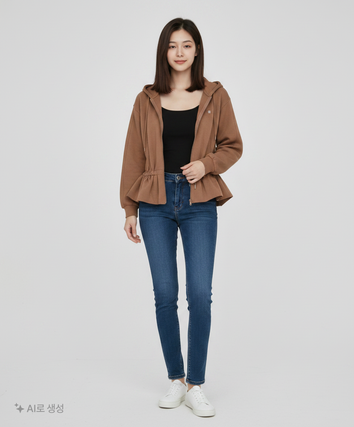 그로브(GROVE) EVERLY HOODIE ZIP-UP (BROWN) FREE