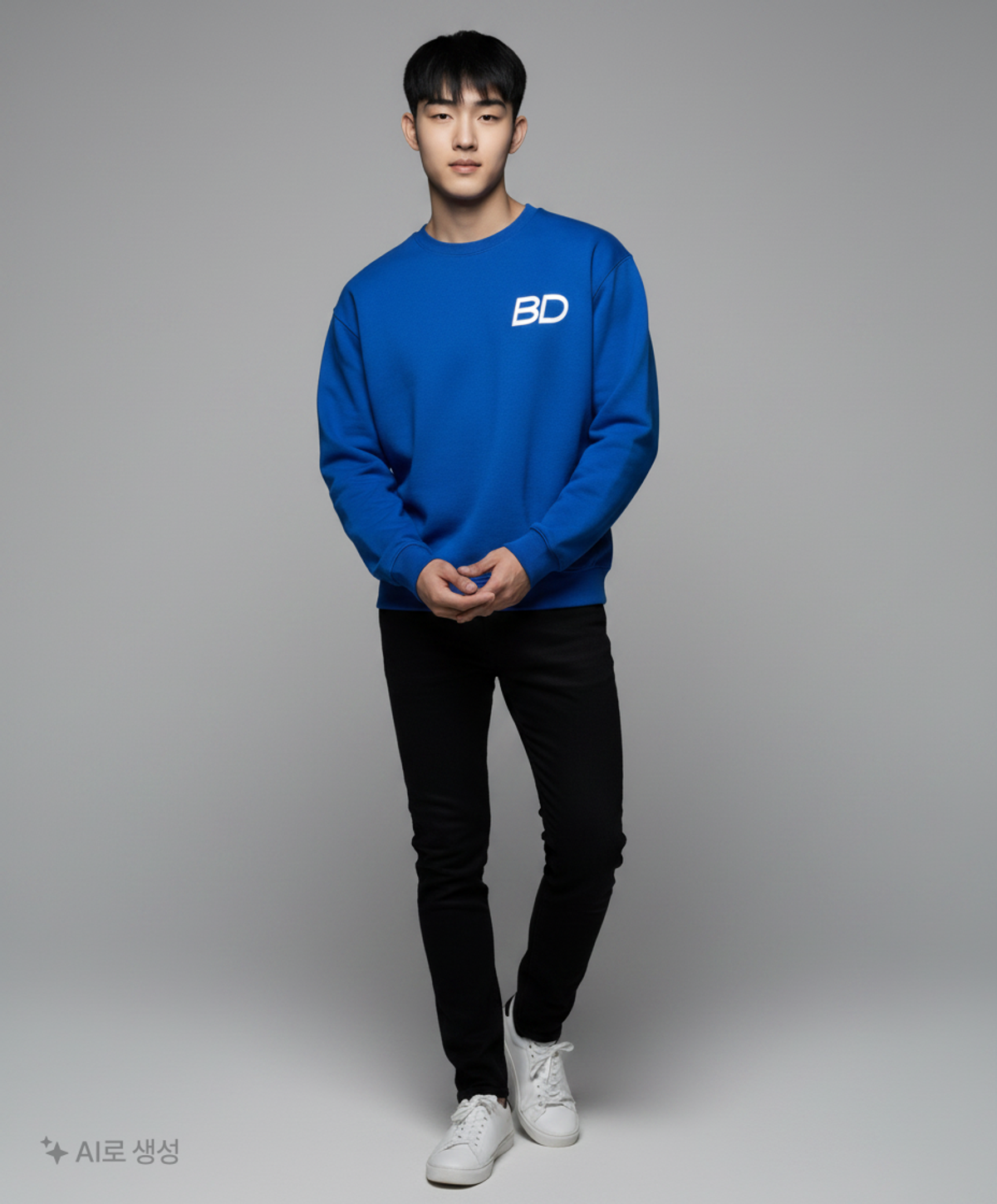 비디디엔(BDDN) 루즈 레터링 스웻셔츠 (cream) N1
