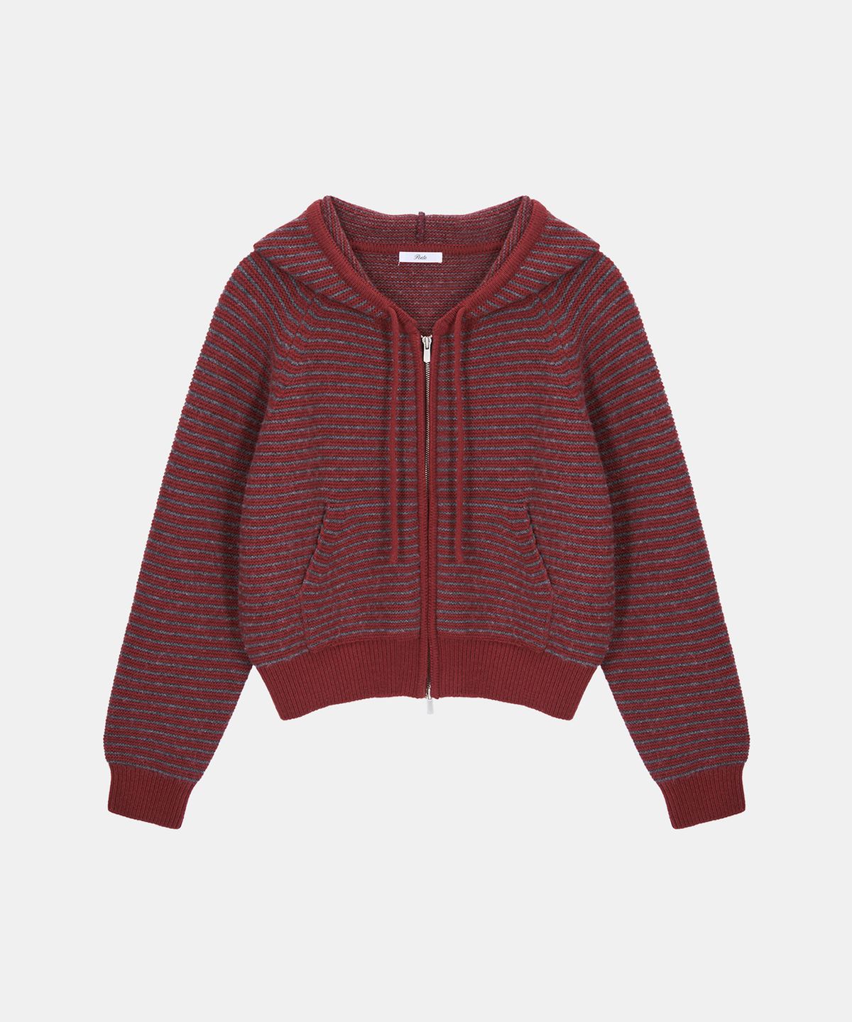 포에트서울(POETSEOUL) HALO STRIPE KNIT_red/charcoal