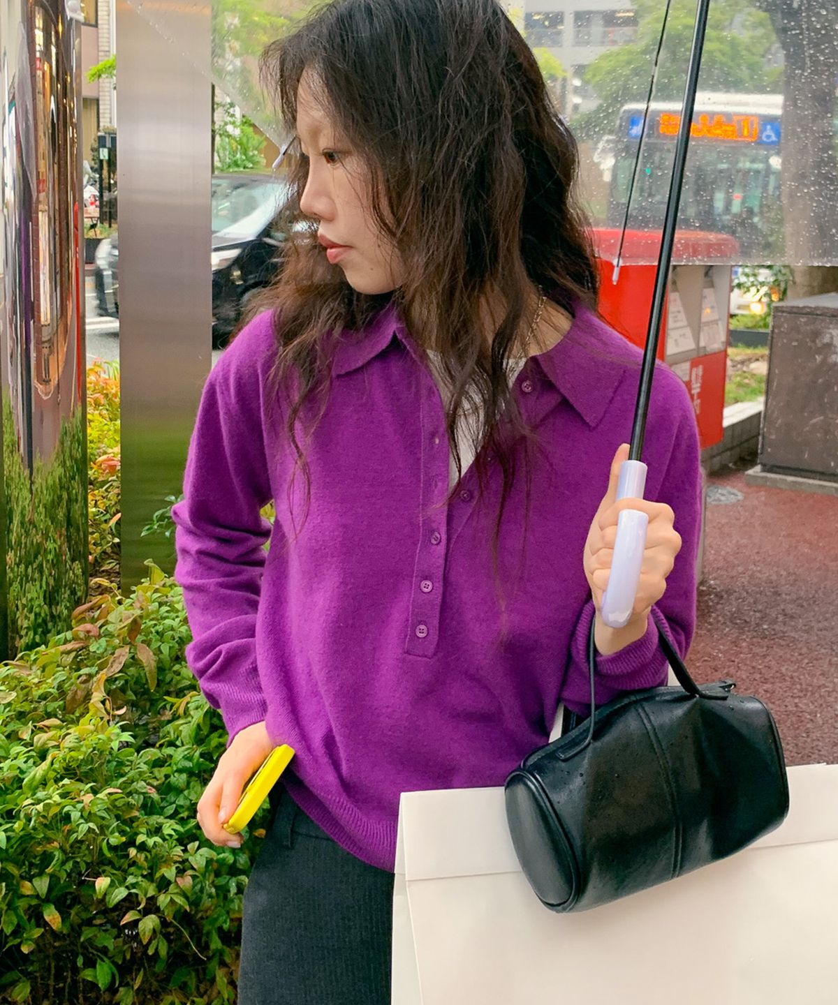 포에트서울(POETSEOUL) TINT COLLAR KNIT_purple