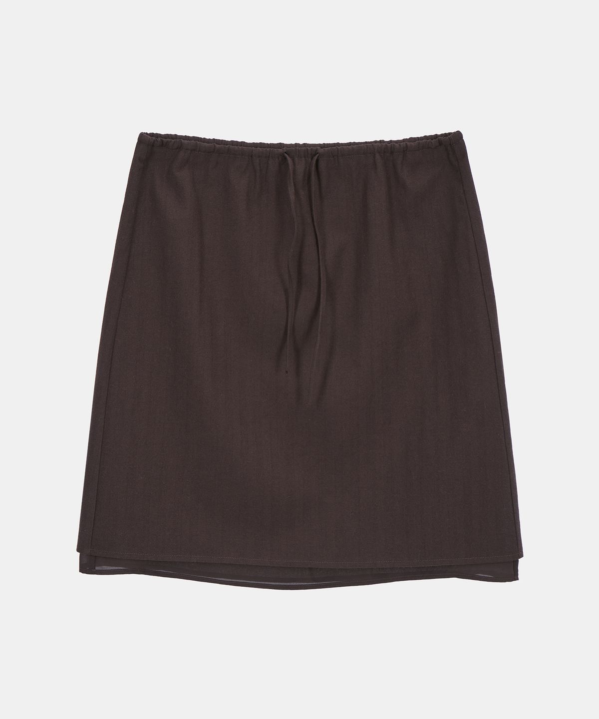 포에트서울(POETSEOUL) HERRINGBONE VEIL SKIRT_brown