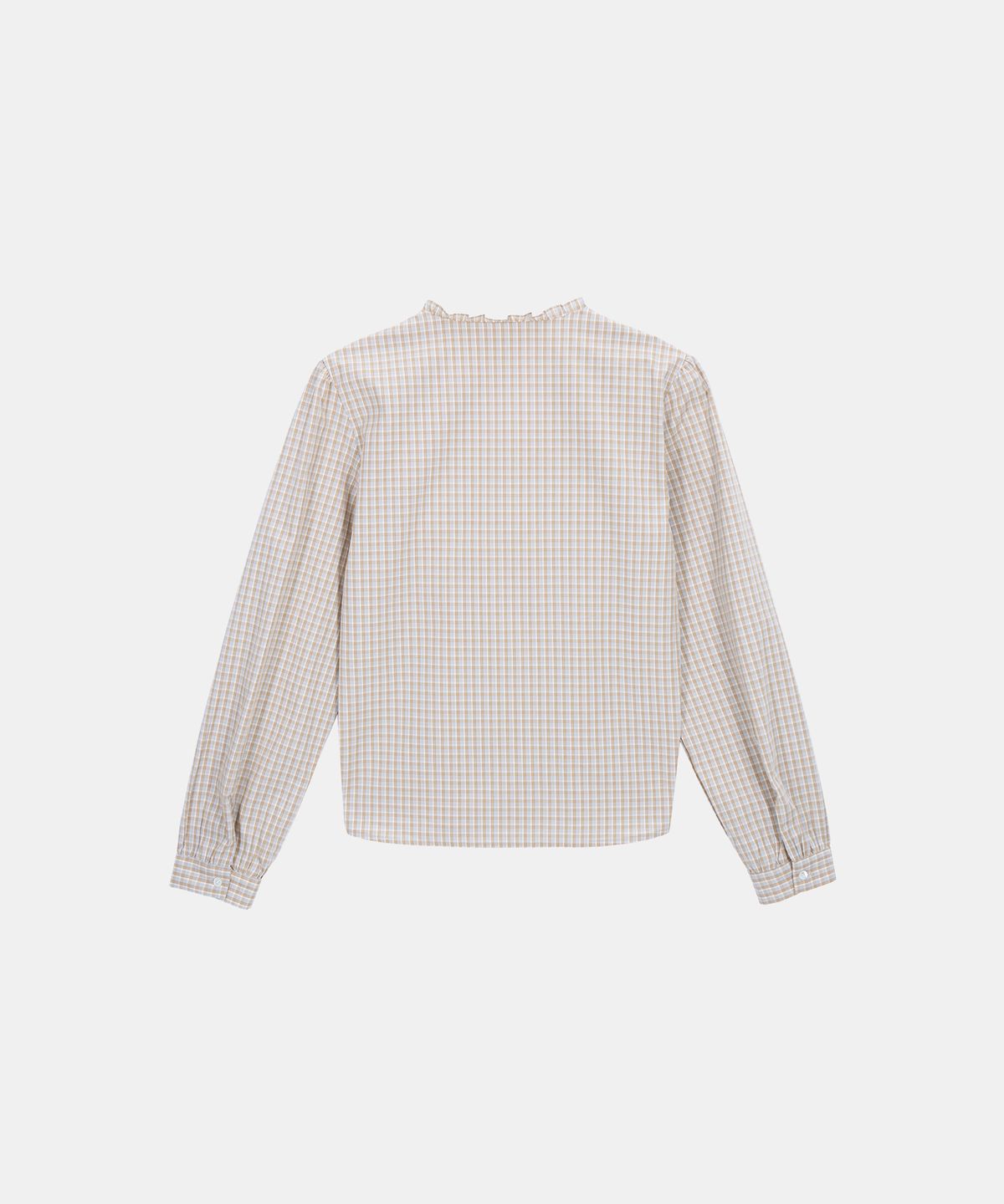 포에트서울(POETSEOUL) FRAME FRILL BLOUSE_check beige